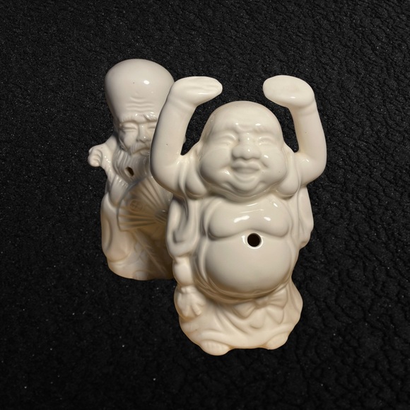 SET OF CERAMIC INCENSE HOLDERS JUROJIN & BUDDAH - Picture 4 of 5